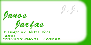 janos jarfas business card